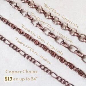 Copper or Bronze Chains! Add to your Pendants! Choose 1! Made to Order 16-24"